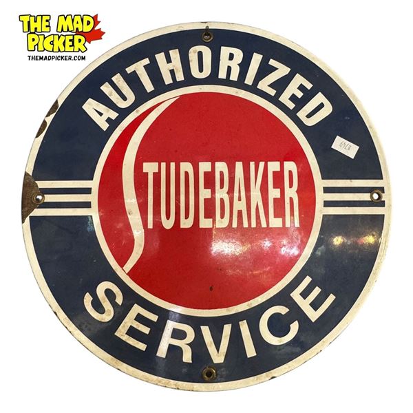 Vintage Reproduction Studebaker Authorized Service Porcelain Sign