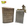 Image 1 : 2x Vintage Military Collectibles: Powder Rifle Flask & Justrite Cigarette Curved Tin