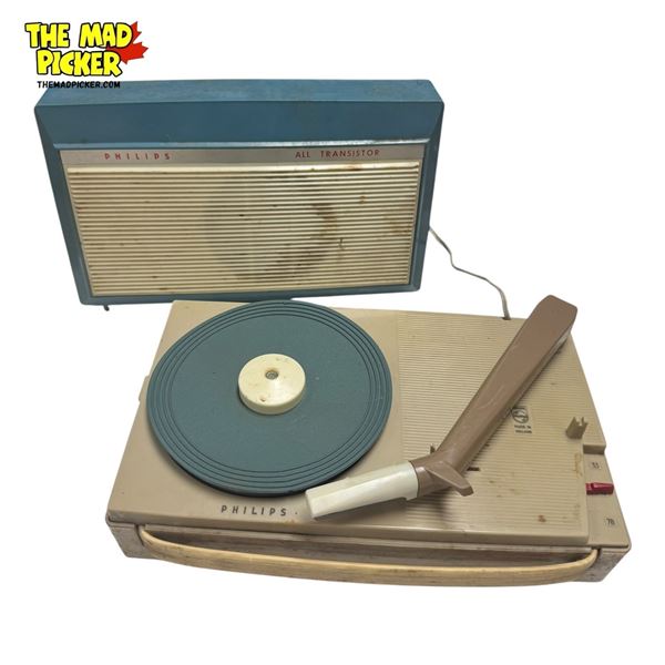 Vintage Philips All Transistor Portable Vinyl Record Player