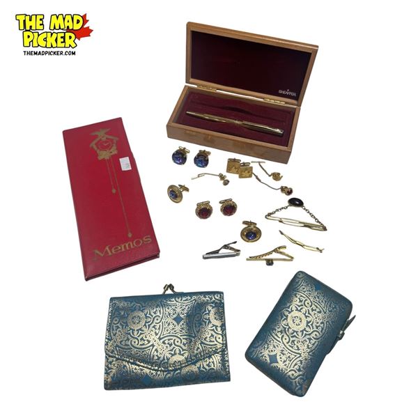 Vintage Variety: Cufflinks, Matching Wallet + Cigarette Case, Memo Pad, & More