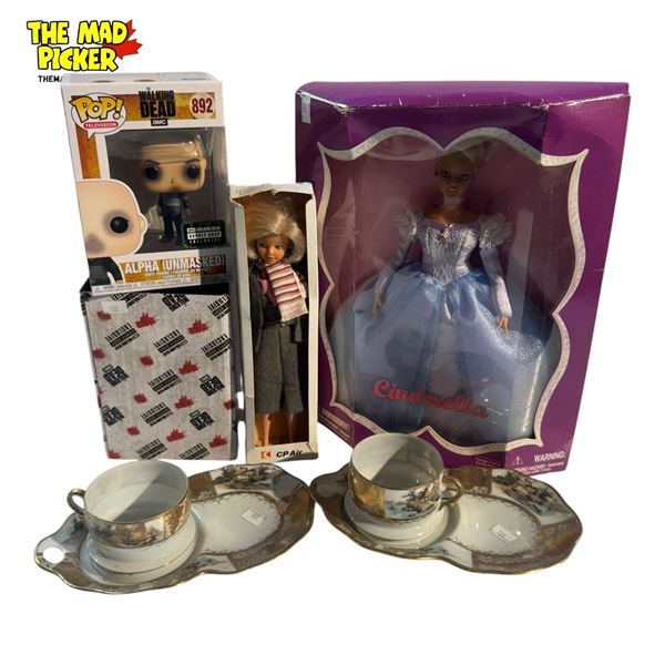 Vintage Variety : Walking Dead Exclusive Funko Pop, Cinderella Doll, Cp Air Doll, & Chinaware