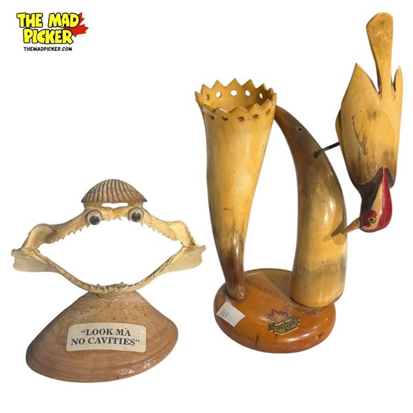 Horn Carving & Baby Shark Jaw Art