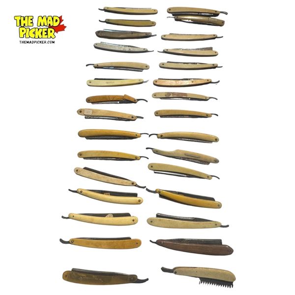 Assorted French Ivory Handled Straight Razors