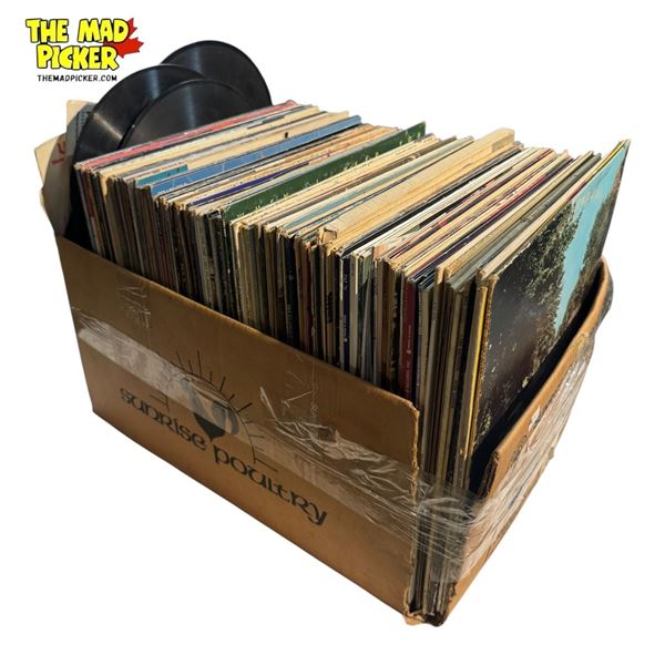 Collection Of Vinyl Records: The Beatles, Rod Stewart, Bill Cosby, & More