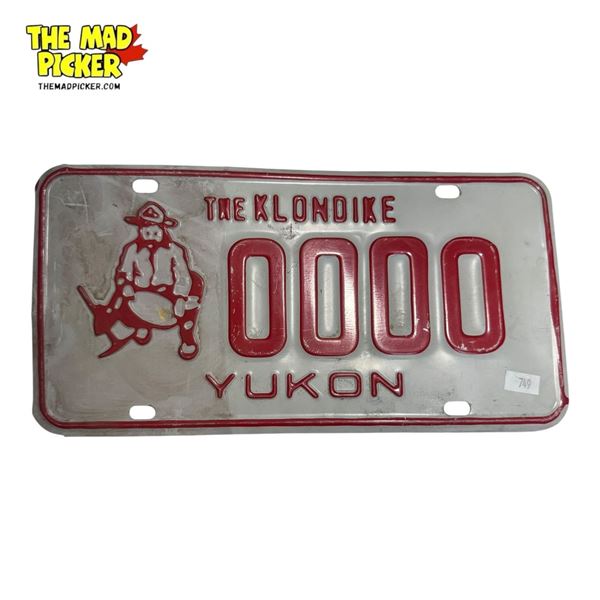 Vintage The Klondike Yukon 0000 Sample License Plate