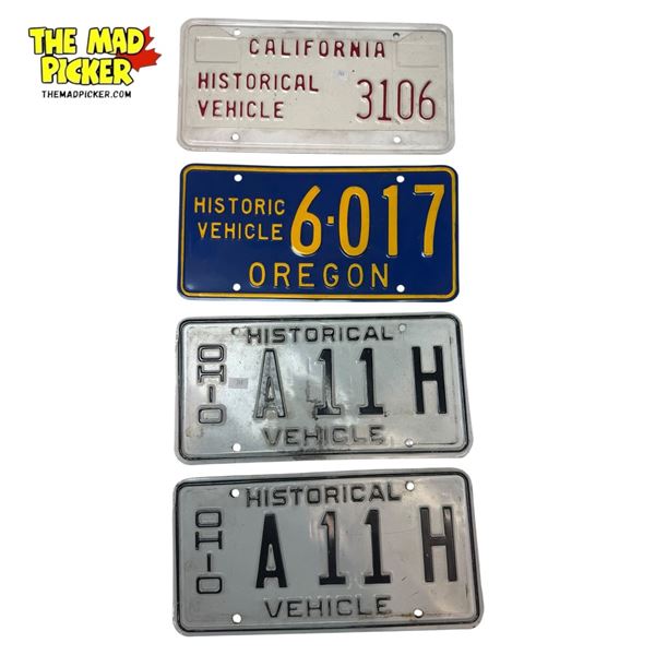 4x Vintage Historical American License Plates (1x Pair)