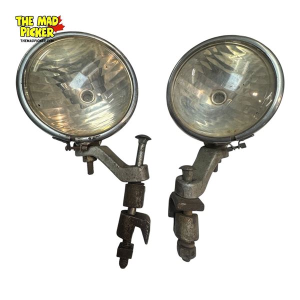 Pair Of Vintage Teleoptic Fog-King Lamps Car Lights