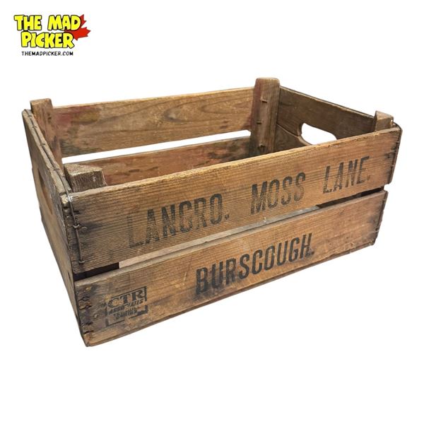 Vintage Lancro. Moss Lane wooden Crate
