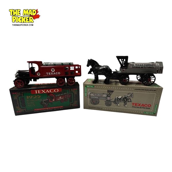 2x Vintage Texaco Collector Series Coin Banks