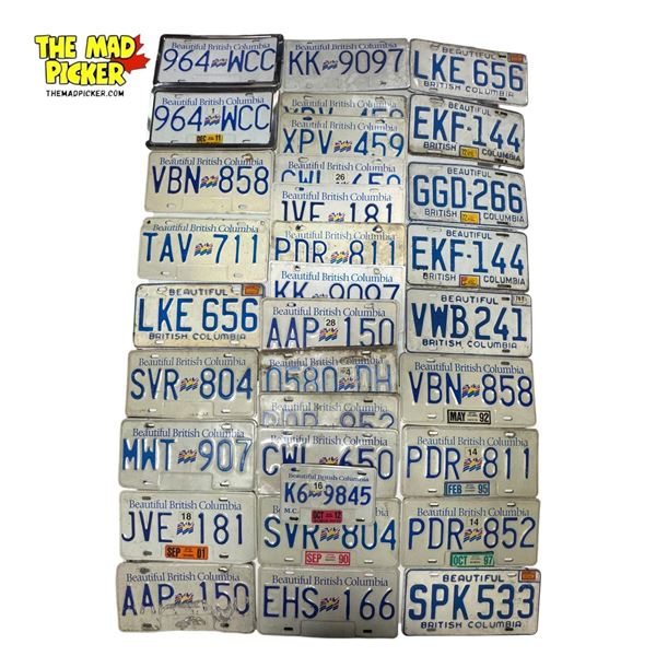 30+ BC Liscense Plates - Approximate Count