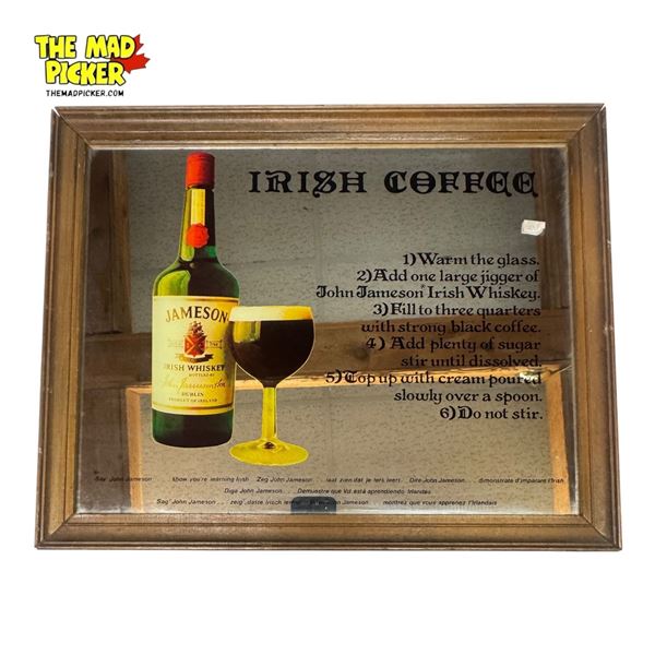 "Jameson Irish Coffee" Wood Framed Pub Mirror - 17" x 22"