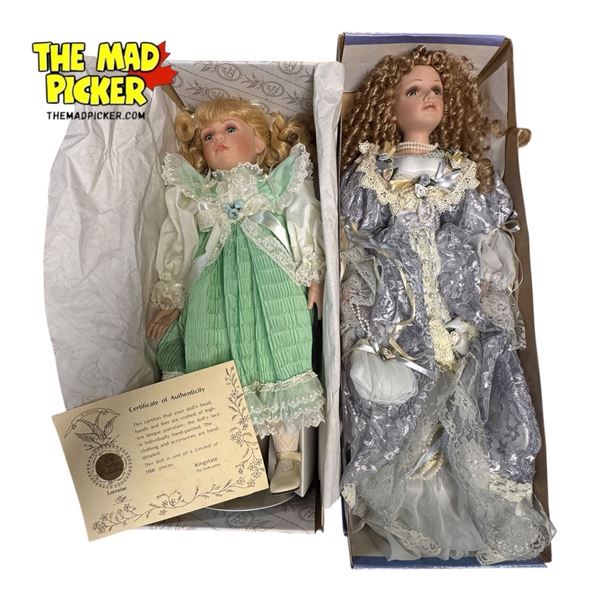 1 Prestige 18" & 1 Cathay 24" Porcelain Head Dolls