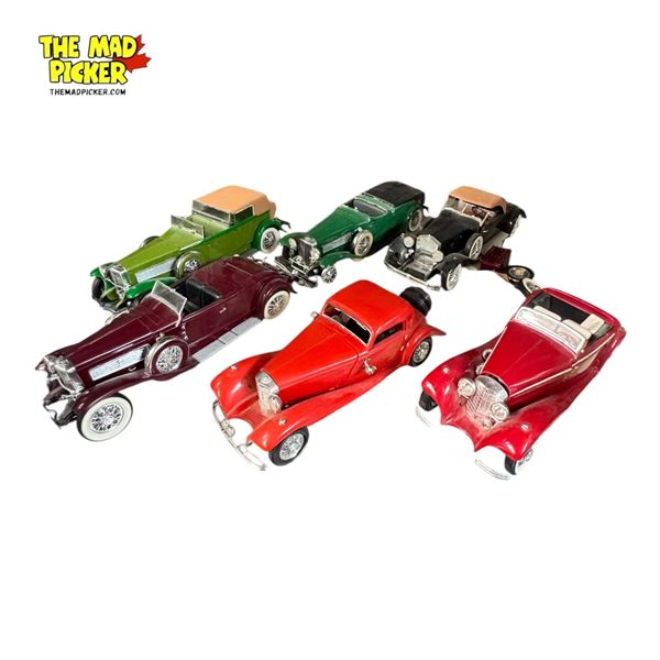 6 Assorted Models of Vintage Cars
