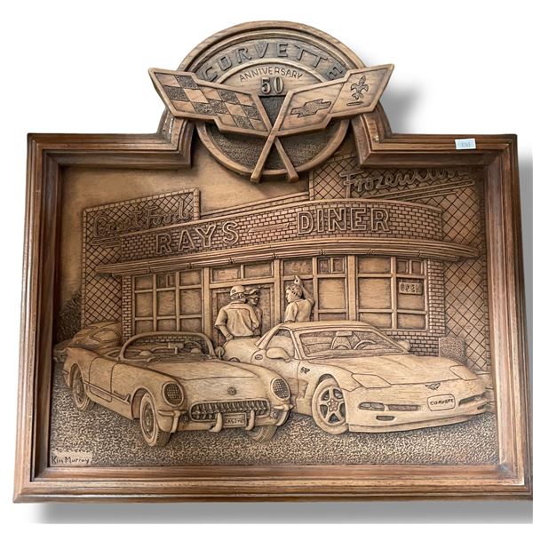 Vintage Corvette 50th Anniversary Limited Edition Wall Art Sign