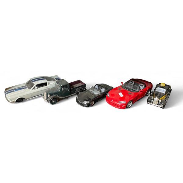 5x Die Cast Model Cars: Mustang, Ford Pick Up, Vipers, & Napa Truck
