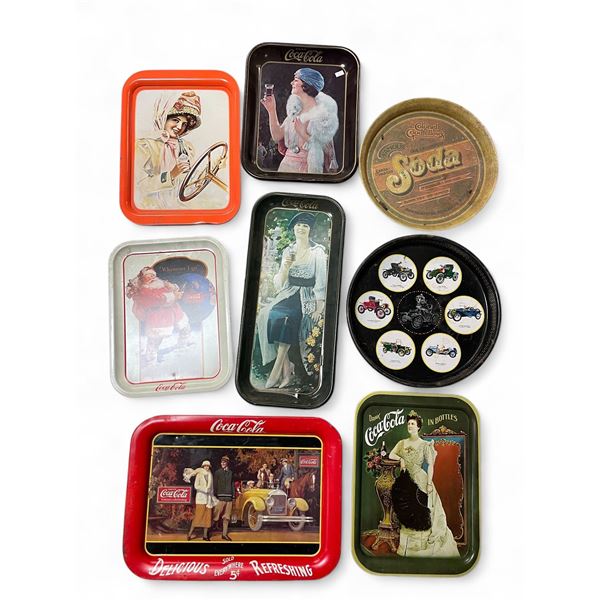 Assorted Vintage Trays: Coca-Cola, Ford, Colonel Goodfellows
