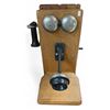 Image 1 : Vintage Wall Crank Telephone In Oak Casing