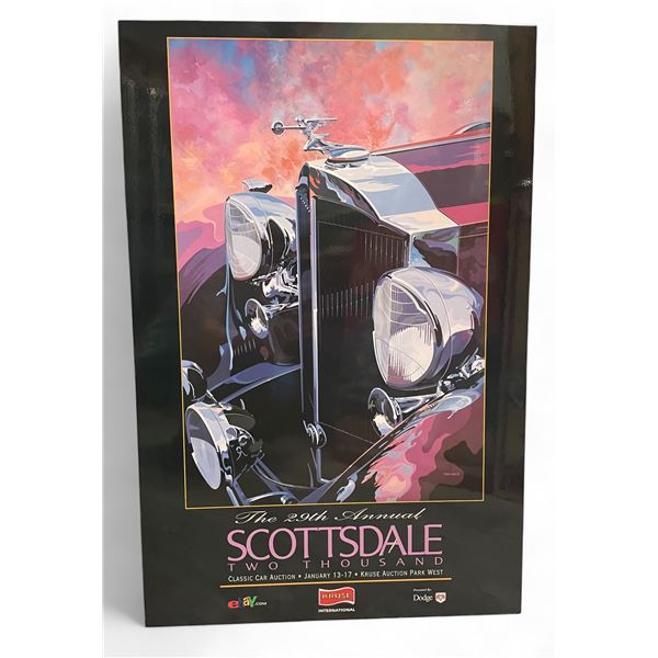 2000 The 29th Annual Scottsdale Classic Car Auction Advertising Poster On Board