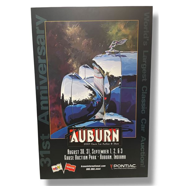 2001 Auburn Classic Car Show Advertising Poster On Board
