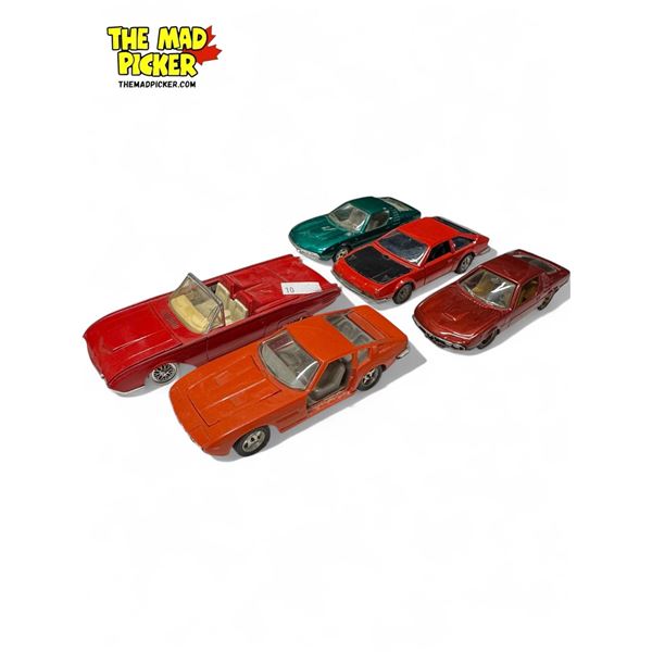 5x Die Cast Model Cars: Alfa Romeo, Maserati, Thunderbird, Lamborghini