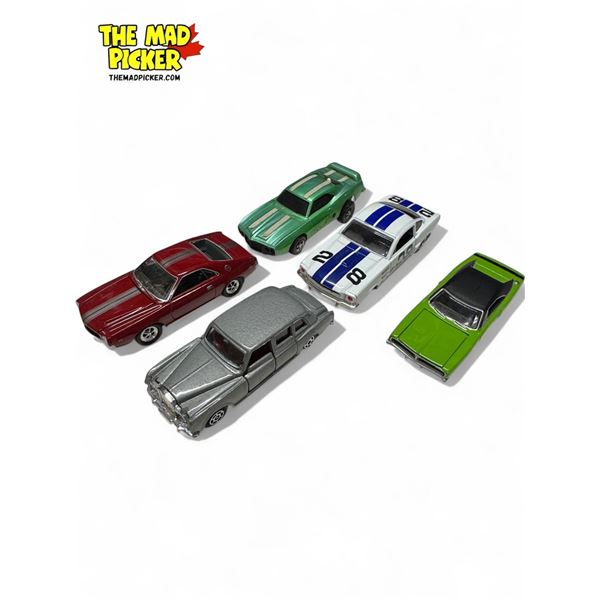 5x Die Cast Model Cars : Shelby GT, Sizzlers, Playing Mantis, AMC, Rolls Royce (2x Red Lines In The