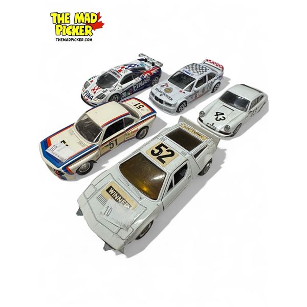 5x Die Cast Model Cars: Porsche 911, Maserati, BMW,