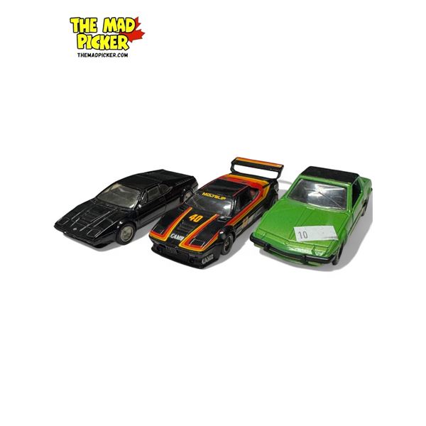 3x Model Cars (2x Are Die Cast) : Fiat, BMW