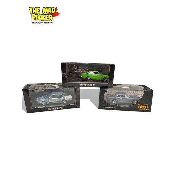 3x Die Cast Model Cars: Opel Kadett Coupe, BMW 635 Csi, & Facel Vega FV