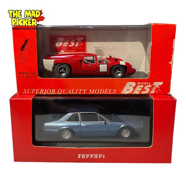 2x Collectible Die Cast Toy Cars: Ferrari & Lola T70 Coupe