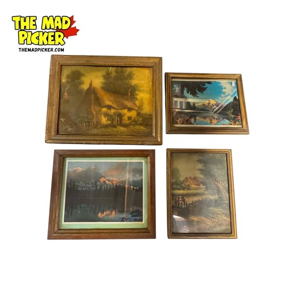 4x Vintage Framed Prints (Some BC Mountain Scenes)