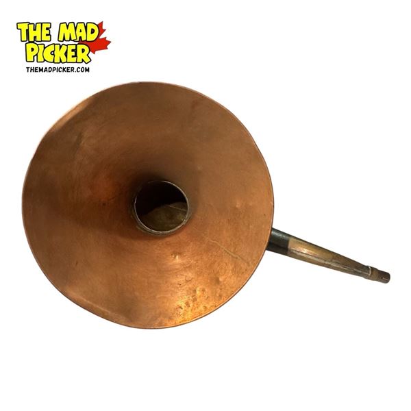 Vintage Gooseneck Copper/Brass Gramaphone Horn