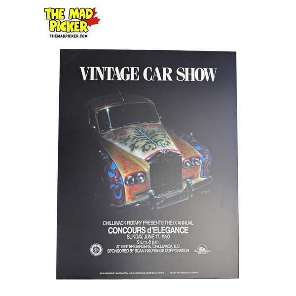 1990 Vintage Car Show Concours d'Elegance  @ Minter Gardens Advertising Poster On Board