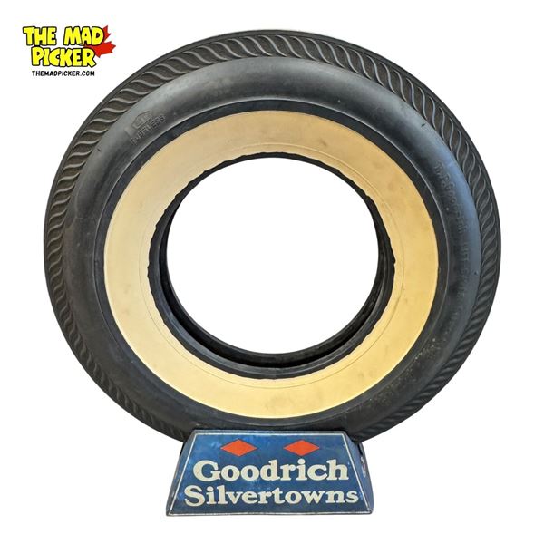 Vintage Goodrich Silvertowns Tire Stand With Tire