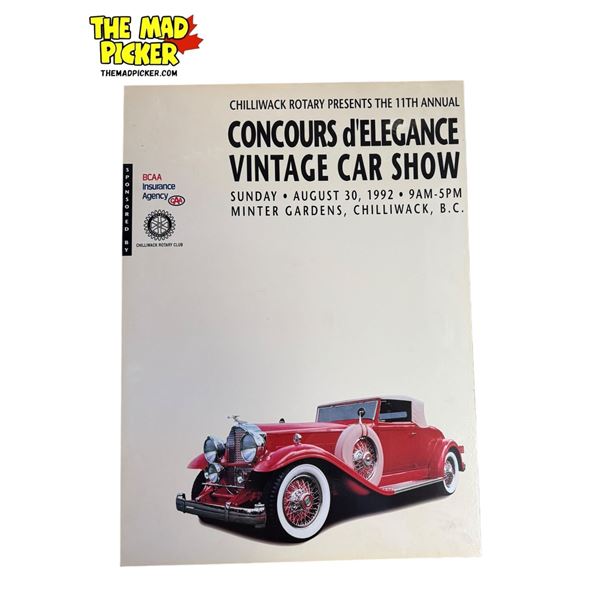 1992 Vintage Car Show Concours d'Elegance  @ Minter Gardens Advertising Poster On Board