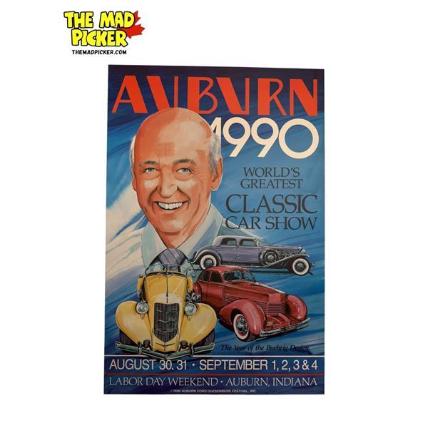 1990 Auburn Classic Car Show Advertising Poster On Board