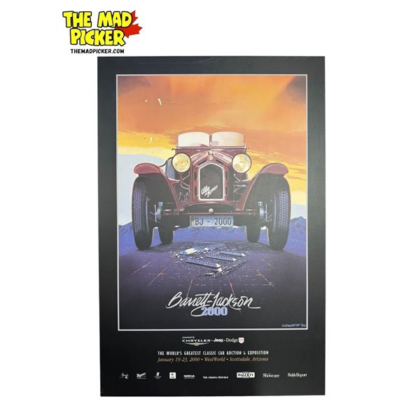 2000 Barrett-Jackson Car Auction & Exposition Advertising Poster On Board