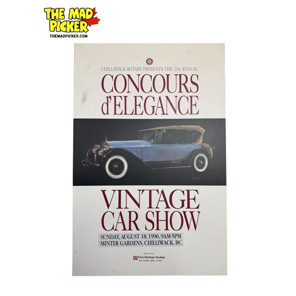 1996 Vintage Car Show Concours d'Elegance  Advertising Poster On Board