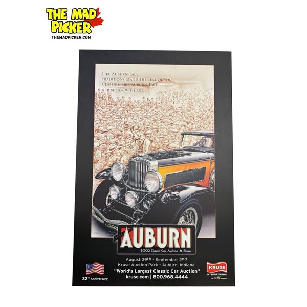 2002 Auburn Classic Car Auction & Show Advertising Poster On Board
