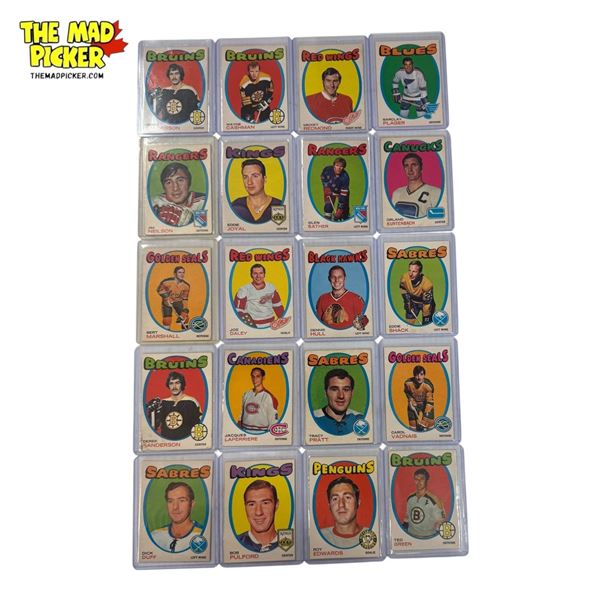 Assorted Vintage Opeechee Hockey Cards: Dennis Hull, Joe Daley, Derek Sanderson, & More