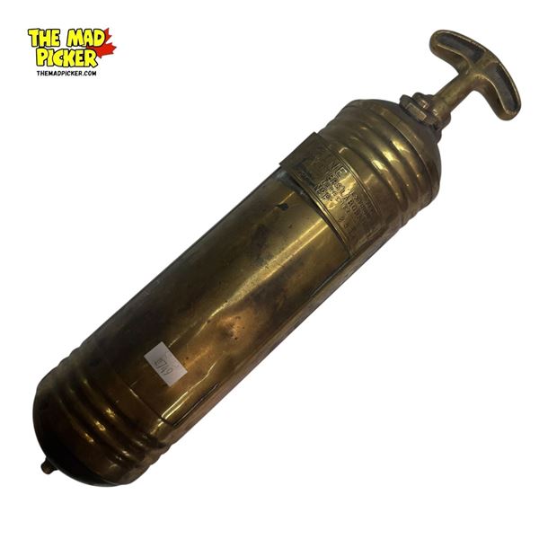 Vintage Brass Pyrene Underwriters Laboratories Fire Extinguisher