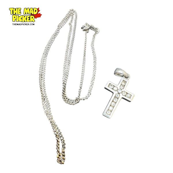 Vintage 925 Silver Cro Pendant & 925 Necklace