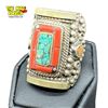Image 1 : Vintage Navajo Style Ring With Turquoise & Coral Details