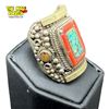 Image 2 : Vintage Navajo Style Ring With Turquoise & Coral Details