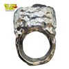 Image 4 : Massive Brown Stone Center Silver Tone Ring