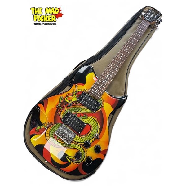 George Washburn Limited Vine Neil Dragon Themed Electric Guitar With Traveling Soft Case