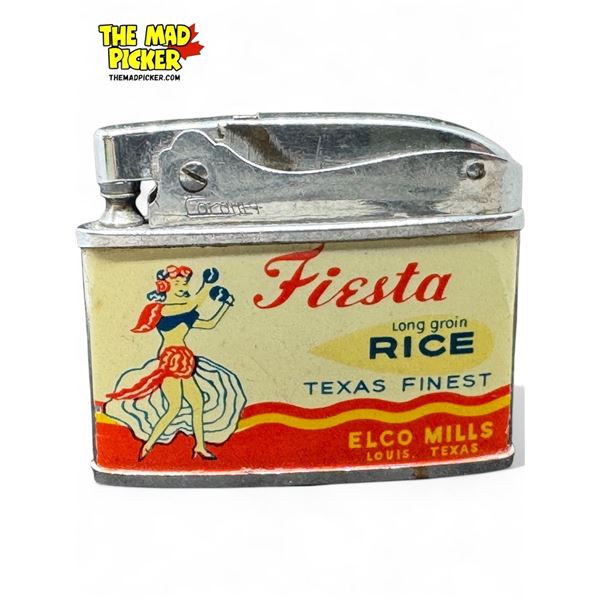 Vintage Coronet Fiesta Long Grain Rice Texas Finest Elco Mills Advertising Lighter