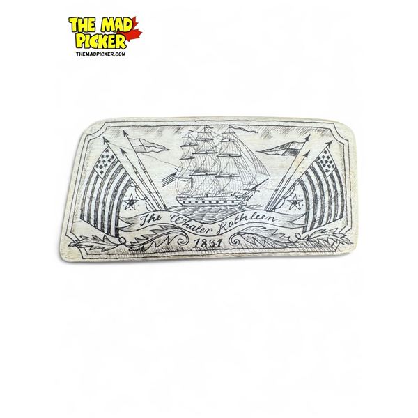 1831 Engraved Bone "The Whaler Kathleen" Art Work