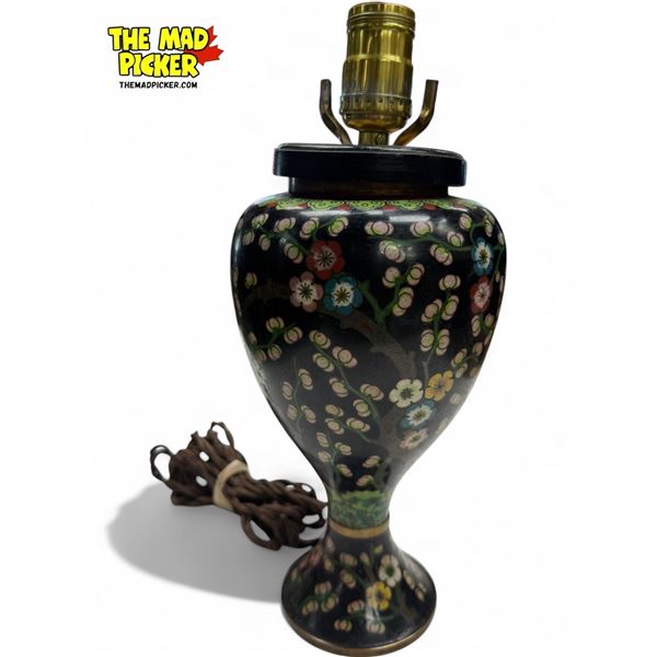 Vintage Cloisonne Floral Table Lamp