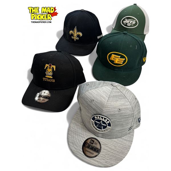 5x Sports Hats: Cowboys, Titans, Jets, & More