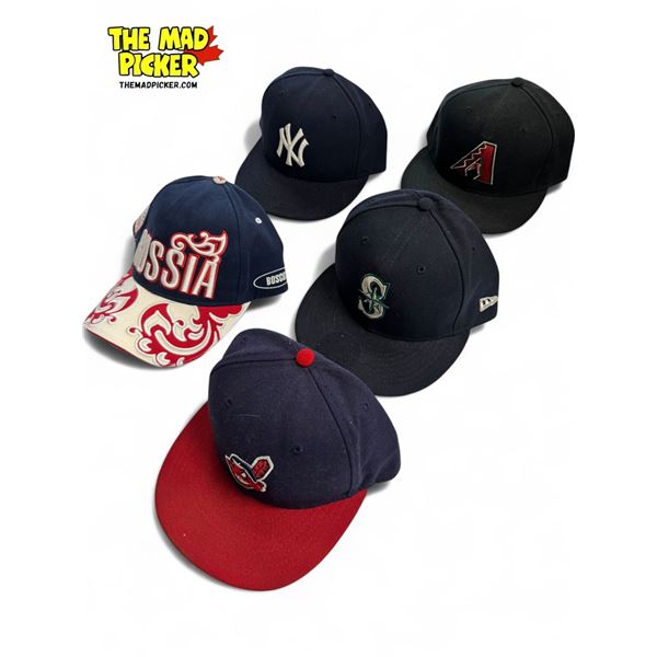 5x Sports Hats : Yankees, Team Russia, Mariners, & More